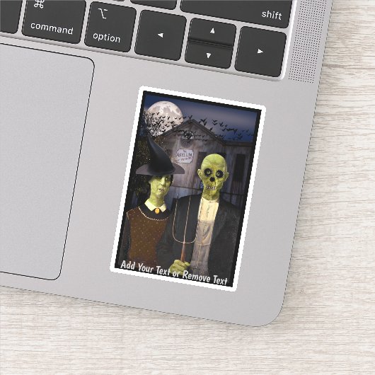 American Gothic Halloween Haunted House Sticker (Detail)