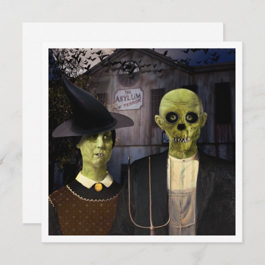 American Gothic Halloween Kaart (Voorkant / Achterkant)