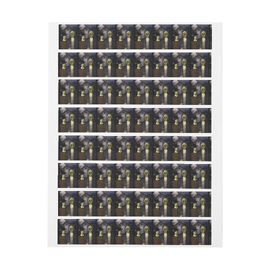 American Gothic Halloween Omwikkelbaar Adreslabel (Vel)