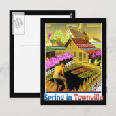 American Gothic Halloween Spukhuis Briefkaart (Voorkant / Achterkant)