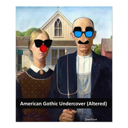 American Gothic (Onder dekking) door Grant Bossen Foto Afdruk (Voorkant)