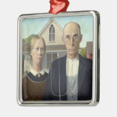 American Gothic Painting by Grant Wood Metalen Ornament (Links)