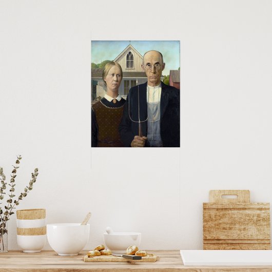 American Gothic Painting by Grant Wood Poster (Keuken)