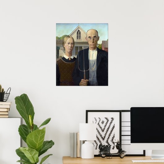American Gothic Painting by Grant Wood Poster (Thuiskantoor)