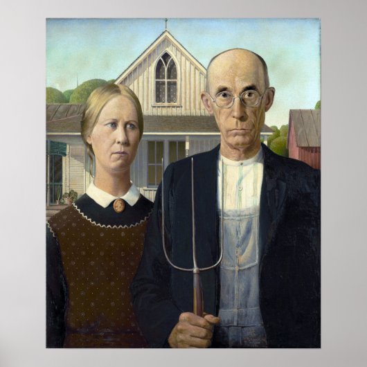 American Gothic Painting by Grant Wood Poster (Voorkant)