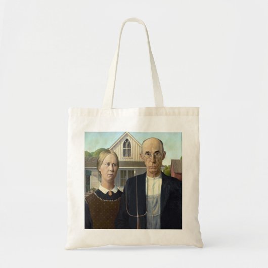 American Gothic Painting by Grant Wood Tote Bag (Voorkant)