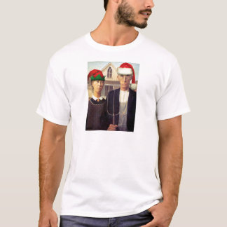 American Gothic Santas T-shirt