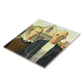 American Gothic, schilderij Tegeltje (Zijkant)