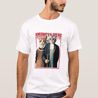 American Gothic - Tijdloze Boer Feline Elegance T-shirt