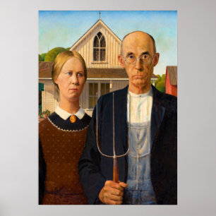 American Gothic van Grant Wood Poster