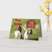 "American Gothic" Verjaardag Kaart w / Funny Basse (Gele Bloem)