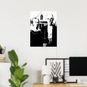 American Gothic Zwart-wit unframed Poster (Thuiskantoor)