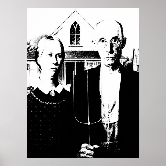 American Gothic Zwart-wit unframed Poster (Voorkant)