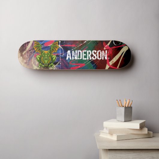 American Graffiti Personalized Dragon skateboard (Muurkunst (Horizontaal))