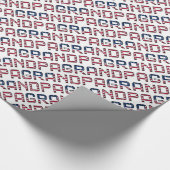 American Grandpa Stars and Stripes Typografie Cadeaupapier (Hoek)