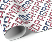 American Grandpa Stars and Stripes Typografie Cadeaupapier (Rol Hoek)