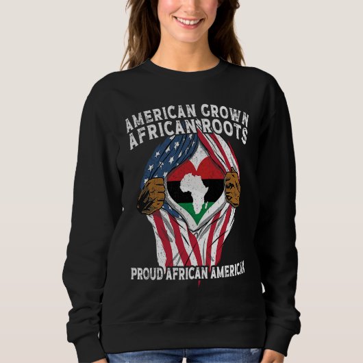 American Grown African Roots USA African Flag Patr Trui (Voorkant)