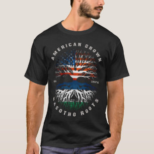American Grown Basotho Roots Lesotho Flag T-Shirt