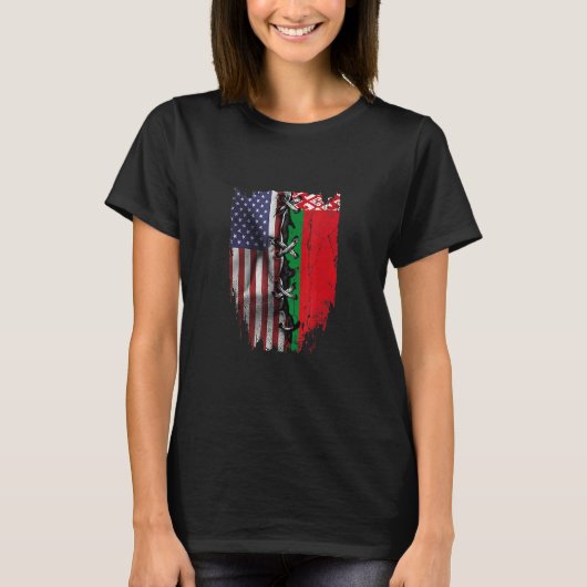 American Grown Belarusian Roots USA Belarus Flag T-shirt (Voorkant)