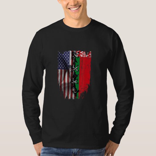 American Grown Belarusian Roots USA Belarus Flag T-shirt (Voorkant)