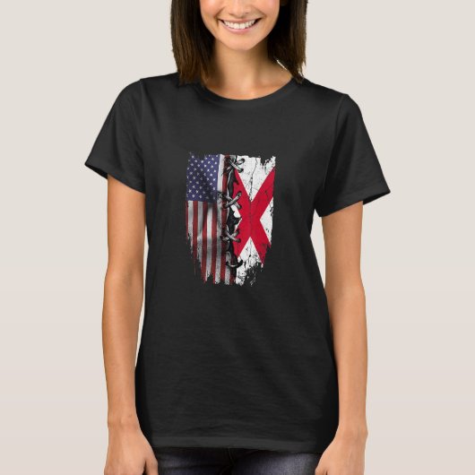American Grown British Roots USA Northern Flag T-shirt (Voorkant)