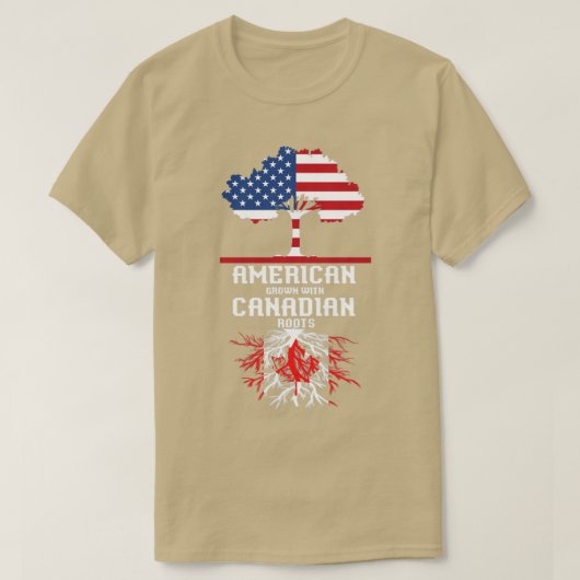 American Grown Canadian Roots Canada T-shirt (Design voorkant)