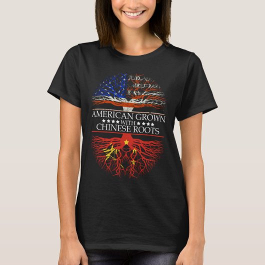 American Grown Chinese Roots China T-shirt (Voorkant)