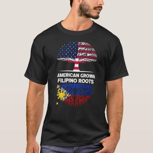 American Grown Filipino Roots USA Filippijnen Ance T-shirt (Voorkant)