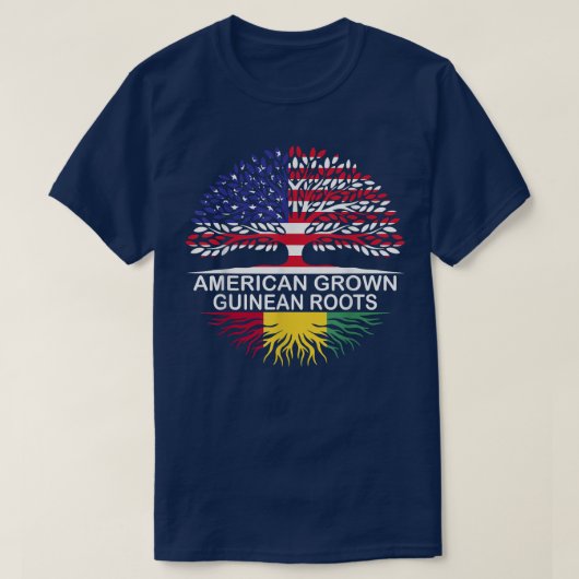 American Grown Guinean Roots Guinea Flag  T-shirt (Design voorkant)