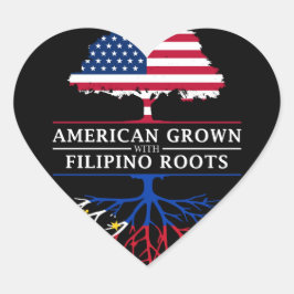 American Grown in Filipino Roots Filippijnen Hart Sticker