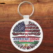 American Grown Iranian Roots – Lion and Sun Sleutelhanger (Voorkant)