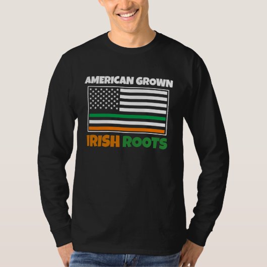 American Grown Irish Roots Flag  St Pattys Day Par T-shirt (Voorkant)