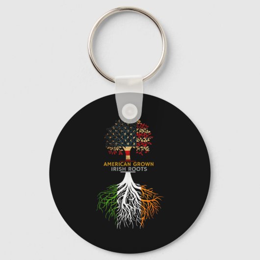 American Grown Irish Roots Ireland And Usa Flags  Sleutelhanger (Voorkant)