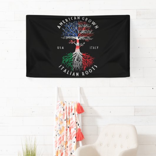 American Grown Italian Roots Italy Flag National Spandoek (Insitu)