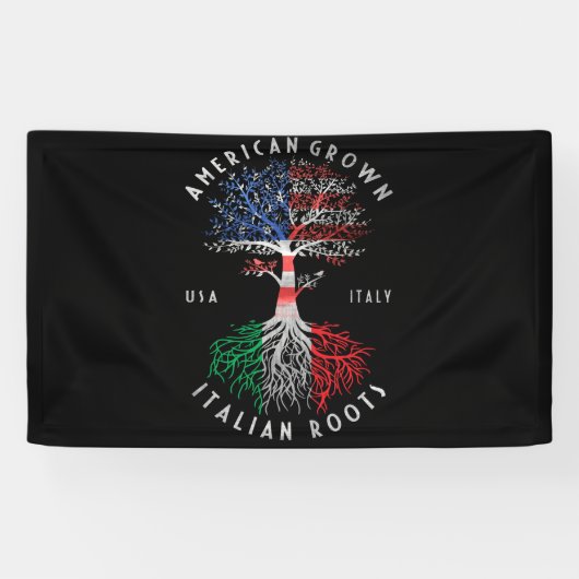 American Grown Italian Roots Italy Flag National Spandoek (Horizontaal)