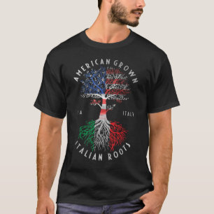 American Grown Italian Roots Italy Flag National T-shirt