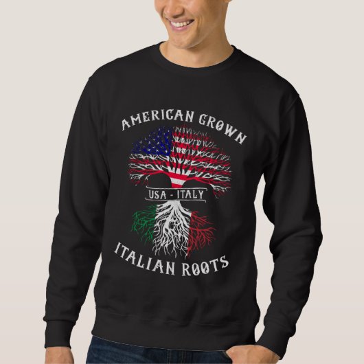 American Grown Italian Roots Italy Flag Pride Cool Trui (Voorkant)