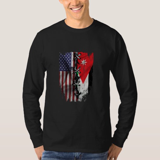 American Grown Jordanian Roots USA Jordan Flag T-shirt (Voorkant)