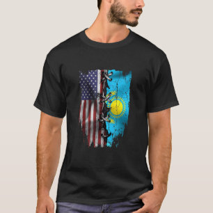American Grown Kazakhstani Roots USA Kazachstan Fl T-shirt