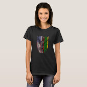 American Grown Lithuanian Roots USA Lithuania Flag T-shirt (Voorkant volledig)
