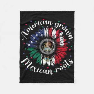 American Grown Mexican Roots Cinco De Mayo Sunflow Fleece Deken