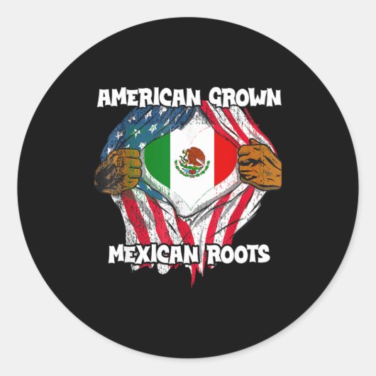 American Grown Mexican Roots Mexico Country Lover  Ronde Sticker (Voorkant)