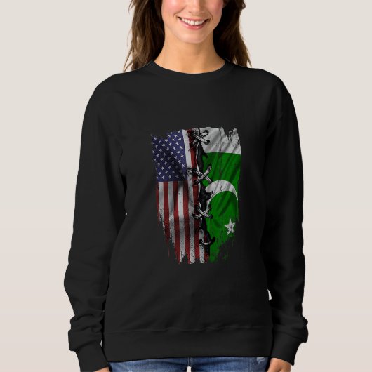 American Grown Pakistani Roots USA Pakistan Flag Trui (Voorkant)