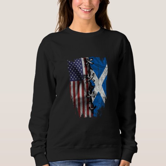 American Grown Scottish Roots USA Scotland Flag Trui (Voorkant)