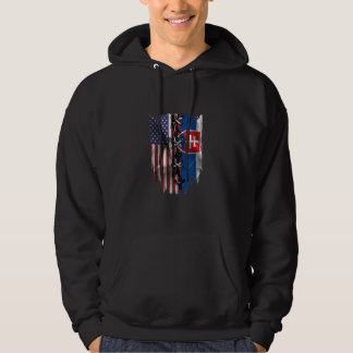 American Grown Slovakian Roots USA Slovakia Flag Hoodie