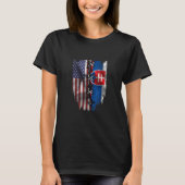 American Grown Slovakian Roots USA Slovakia Flag T-shirt (Voorkant)