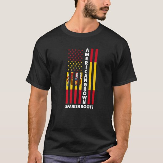 American Grown Spanish Roots Spain Spanish   T-shirt (Voorkant)
