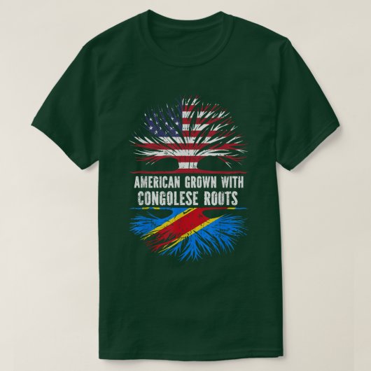 American Grown with Congolese Roots USA Flag Congo T-shirt (Design voorkant)