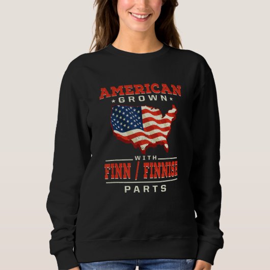 American Grown with Finn Finnish Parts Patriotic F Trui (Voorkant)