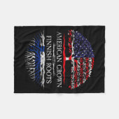 American Grown With Finnish Roots Finland  Fleece Deken (Voorkant (Horizontaal))